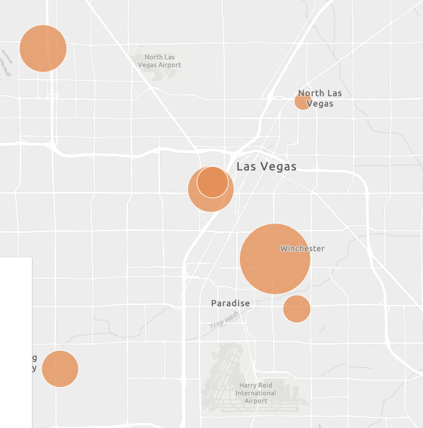 Map with overlapping symbols Map with overlapping symbols